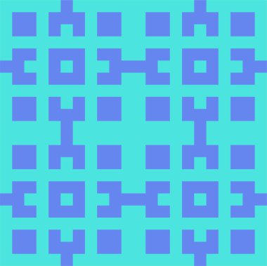 Kare şekil ve çizgilerden oluşan geometrik desenli fayanslar