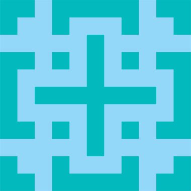 Kare şekil ve çizgilerden oluşan sanatsal geometrik desen.