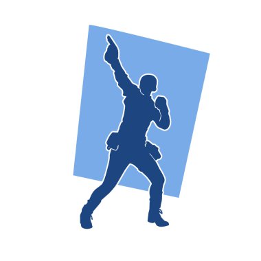 Kurşungeçirmez yelek giyen ve tabanca taşıyan bir kadın özel kuvvet polisinin silüeti..