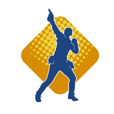 Kurşungeçirmez yelek giyen ve tabanca taşıyan bir kadın özel kuvvet polisinin silüeti..