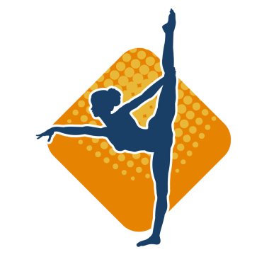 Hareketli bir kadın balerin silueti. Dans eden balerin kızın silueti..