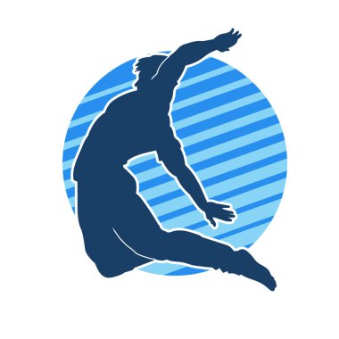 Zıplayan bir adamın silueti. Sıradan bir erkeğin silueti..