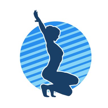 Seksi bir kadının silueti baştan çıkarıcı danslar yapıyor.