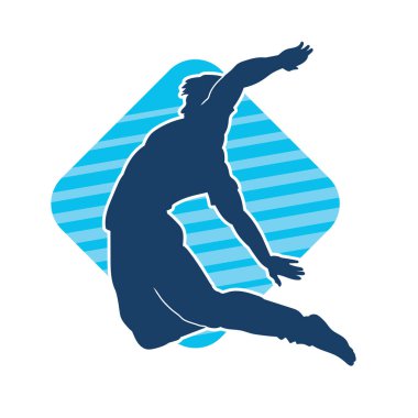 Zıplayan bir adamın silueti. Sıradan bir erkeğin silueti..