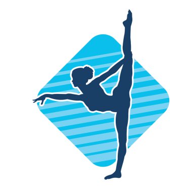 Hareketli bir kadın balerin silueti. Dans eden balerin kızın silueti..