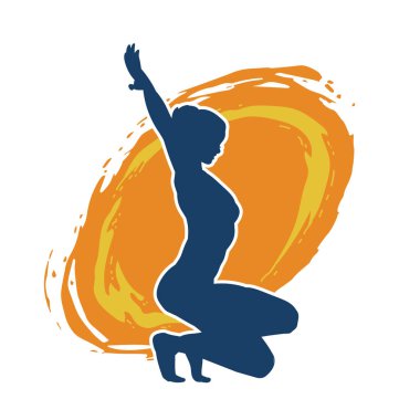 Seksi bir kadının silueti baştan çıkarıcı danslar yapıyor.