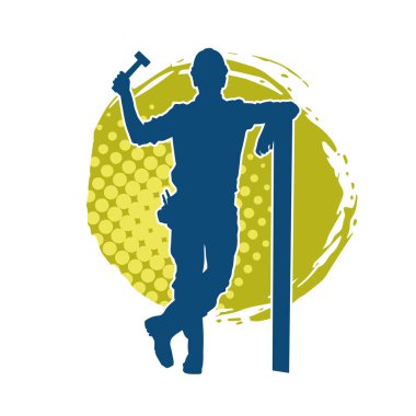 Tahta taşıyan bir inşaat işçisinin silueti..