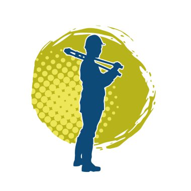 Elinde kerpeten aleti olan bir erkek işçinin silueti.