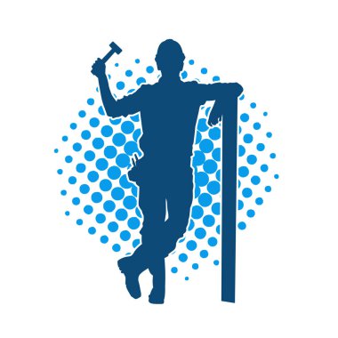 Tahta taşıyan bir inşaat işçisinin silueti..