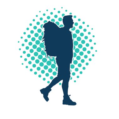 Sırt çantalı bir erkek gezginin silueti.