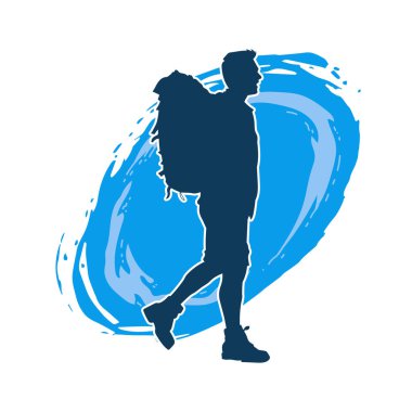 Sırt çantalı bir erkek gezginin silueti.