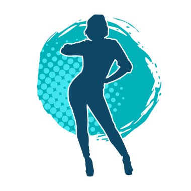 Dar kıyafetli genç, zayıf bir kadın modelin silueti. Dişi poziyonunda zayıf bir kadının silueti..