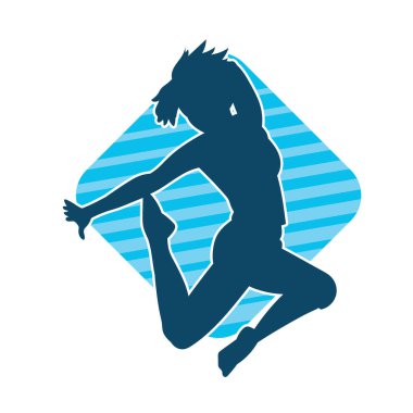 Hareketli bir kadın balerin silueti. Dans eden balerin kızın silueti..