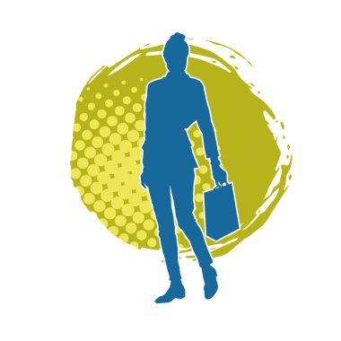 Sıska genç bir kadının silüeti alışveriş torbaları taşıyor..