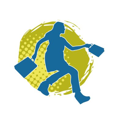 Sıska genç bir kadının silüeti alışveriş torbaları taşıyor..