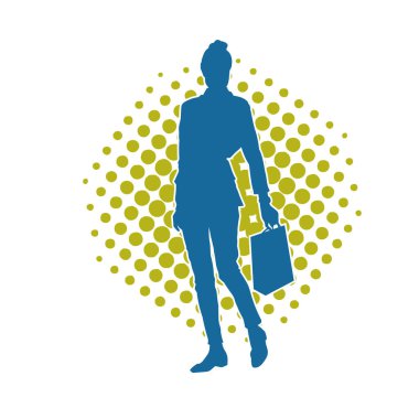 Sıska genç bir kadının silüeti alışveriş torbaları taşıyor..