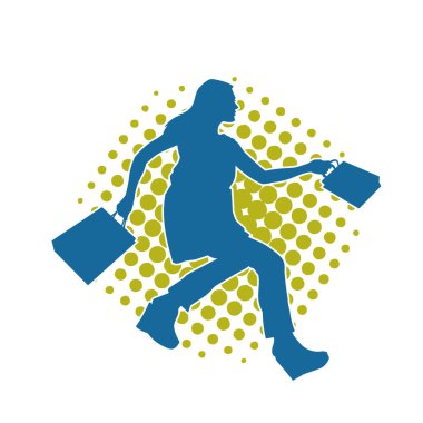 Sıska genç bir kadının silüeti alışveriş torbaları taşıyor..