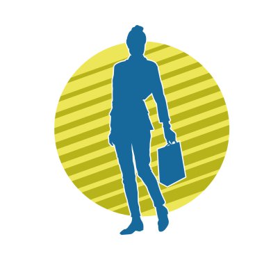 Sıska genç bir kadının silüeti alışveriş torbaları taşıyor..