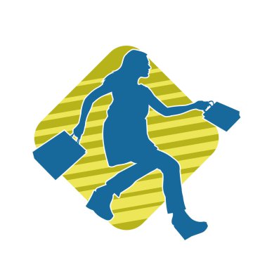 Sıska genç bir kadının silüeti alışveriş torbaları taşıyor..