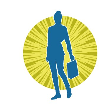 Sıska genç bir kadının silüeti alışveriş torbaları taşıyor..