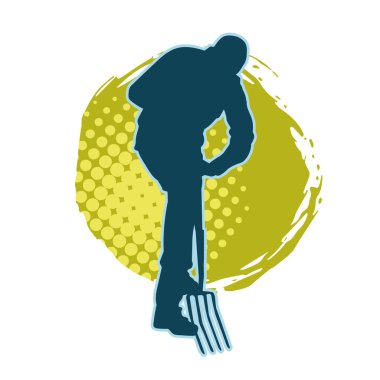 Çatal ya da zemin çatalı taşıyan bir erkek işçinin silueti