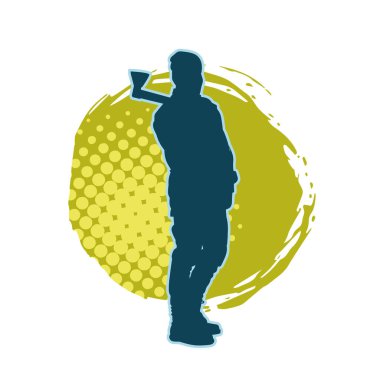 Balta taşıyan bir erkek işçinin silueti.