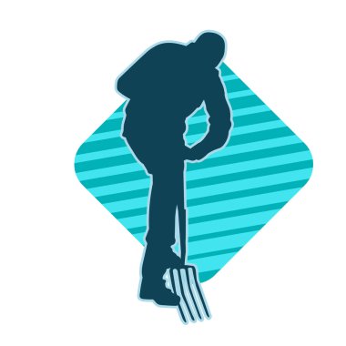 Çatal ya da zemin çatalı taşıyan bir erkek işçinin silueti