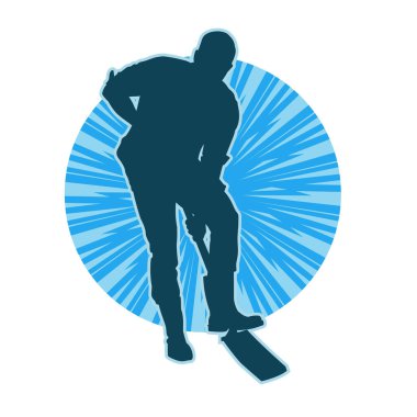 Kürek taşıyan bir erkek işçinin silüeti. Kürek taşıyan bir bahçıvanın silueti..