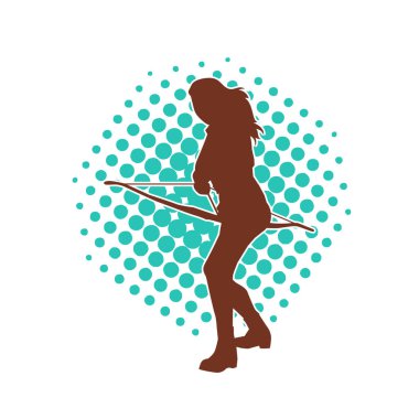 Dişi okçu bir dövüşçünün silueti ok ve yayla pozisyonunu alıyor..