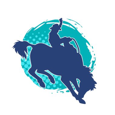 At süren bir kovboyun silueti.