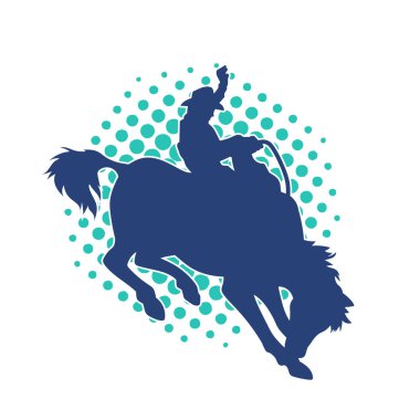 At süren bir kovboyun silueti.