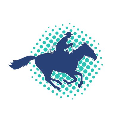 At süren bir kovboyun silueti.