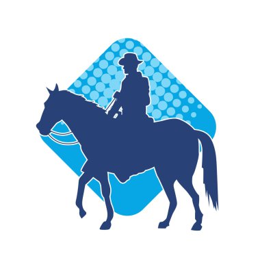 At süren bir kovboyun silueti.