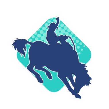 At süren bir kovboyun silueti.