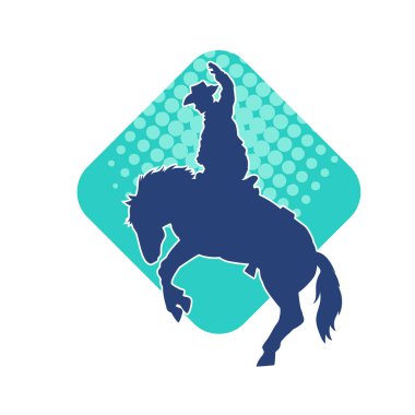 At süren bir kovboyun silueti.