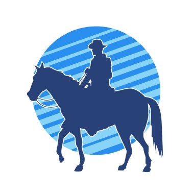 At süren bir kovboyun silueti.