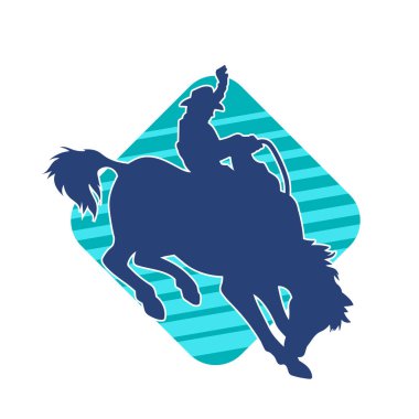 At süren bir kovboyun silueti.