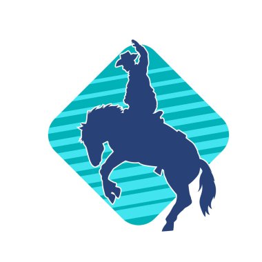 At süren bir kovboyun silueti.