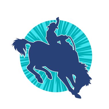 At süren bir kovboyun silueti.