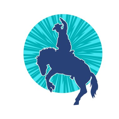 At süren bir kovboyun silueti.