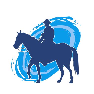 At süren bir kovboyun silueti.