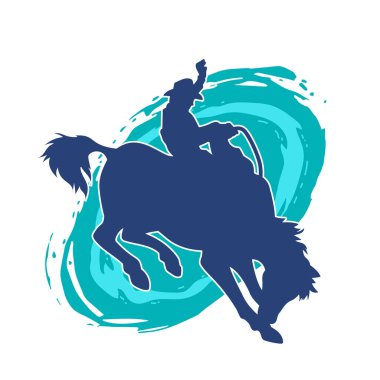 At süren bir kovboyun silueti.