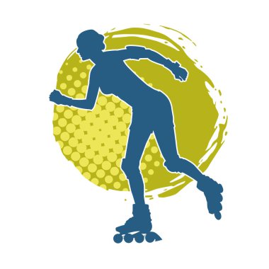 Paten kayan bir kadının silüeti. Sportif kadın silueti Tekerlekli sandalyede iyi eğlenceler.