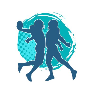 Erkek bir Amerikan futbolcusunun silueti..