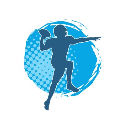 Erkek bir Amerikan futbolcusunun silueti..