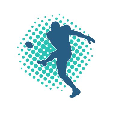 Erkek bir Amerikan futbolcusunun silueti..