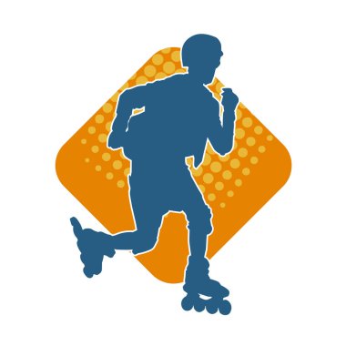 Patenli spor bir erkeğin silueti. Sportif adamın silueti Tekerlekli sandalyede iyi eğlenceler.