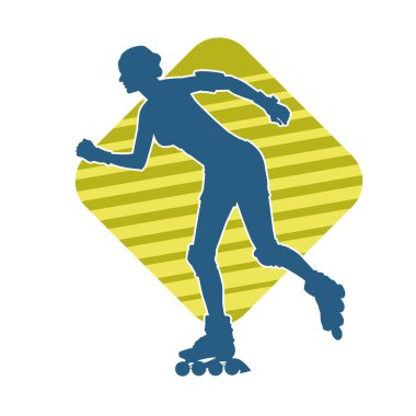 Paten kayan bir kadının silüeti. Sportif kadın silueti Tekerlekli sandalyede iyi eğlenceler.