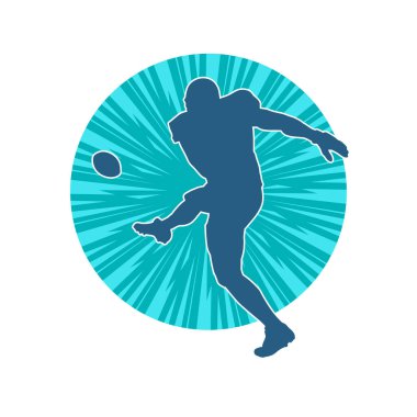 Erkek bir Amerikan futbolcusunun silueti..