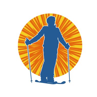 Kayak sporu yapan bir erkeğin silueti.